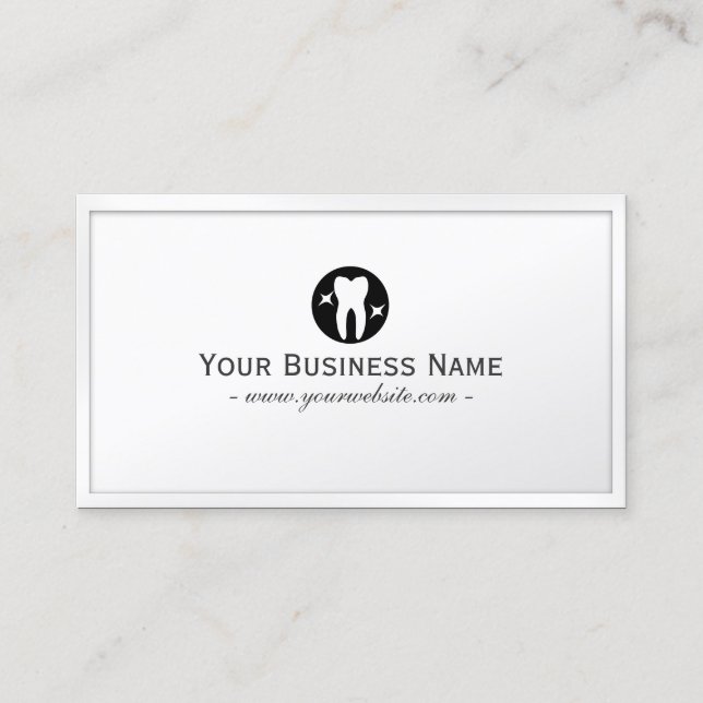 Classy Shiny Teeth Dental Business Card Visitenkarte (Vorderseite)