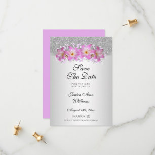 Classy Silver & Belladonna Lilies 18. Geburtstag Save The Date