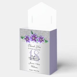 Classy Silver & Clematis Blume 18. Geburtstag Geschenkschachtel