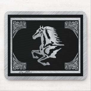 Classy Silver Horse Mousepad