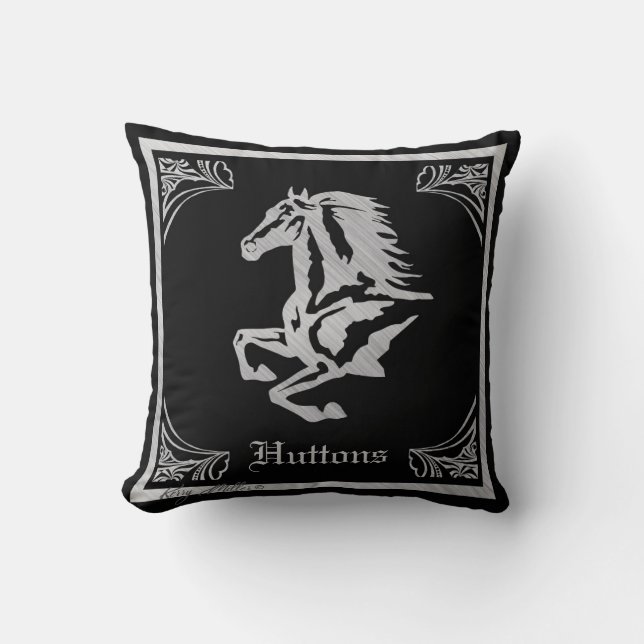 CLASSY SILVER HORSE SILHOUETTE KISSEN (Vorderseite)