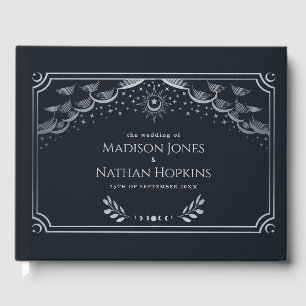 Classy Silver Tarot Card Wedding Guest Book Gästebuch