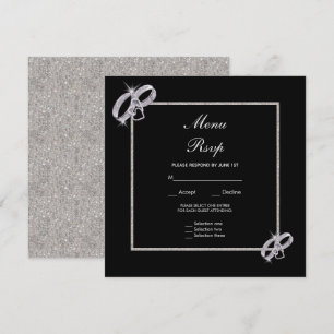 Classy Silver Wedding Rings Wedding Menu UAwg Einladung