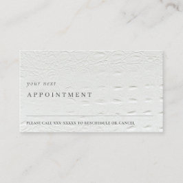 Classy Simple Ivory White Leather Text Ernennung Visitenkarte