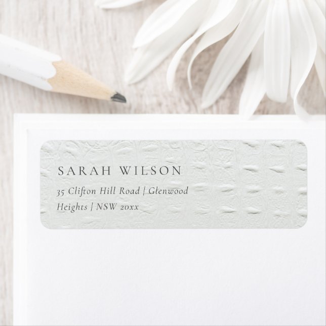 Classy Simple Ivory White Leather Texture Address (Insitu)