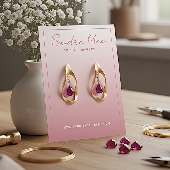 Classy Simple Minimalist Jewelry Display Card Visitenkarte (Von Creator hochgeladen)