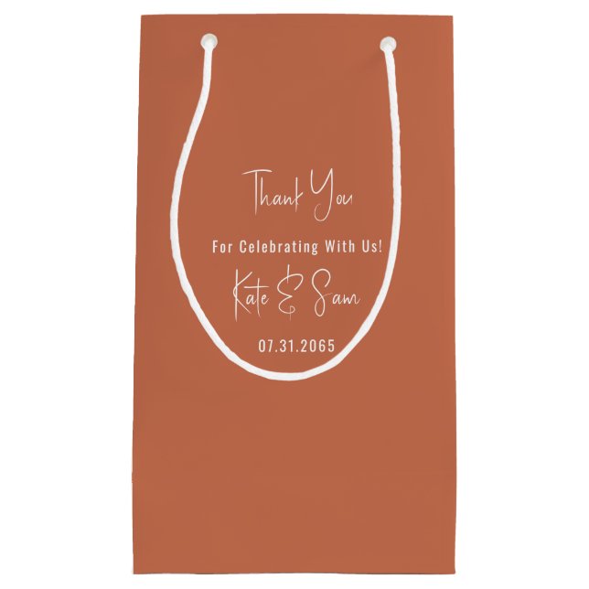Classy Simple Terracotta Wedding Kleine Geschenktüte (Vorderseite)