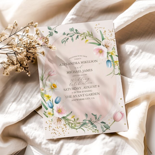 Classy Spring Wildblume Meadow Garden Wedding Einladung (Von Creator hochgeladen)
