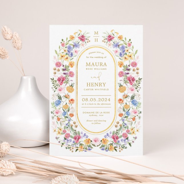 Classy Spring Wildblume Meadow Garden Wedding Einladung (Von Creator hochgeladen)