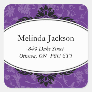 Classy Square Adress Labels Quadratischer Aufkleber