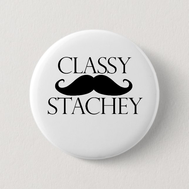 Classy Stache Mustache Button (Vorderseite)