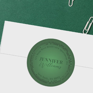 Classy Stylish Chic Green Return Address Label Runder Aufkleber