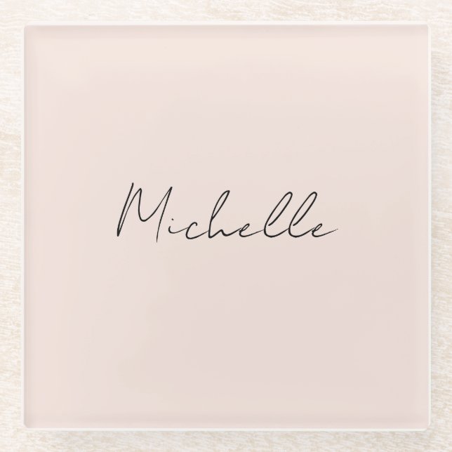 Classy Stylish Script Ihren Namen hinzufügen Glasuntersetzer (Vorderseite)