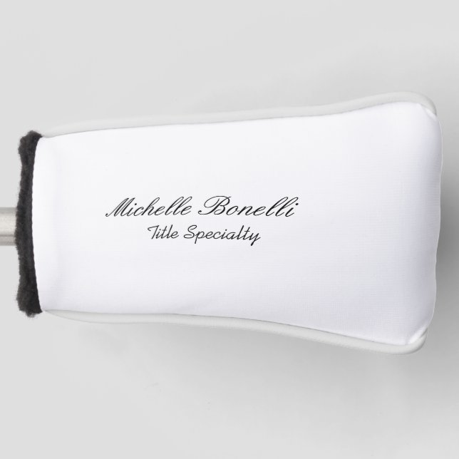 Classy Stylish Script Ihren Namen hinzufügen Golf Headcover (Vorderseite)