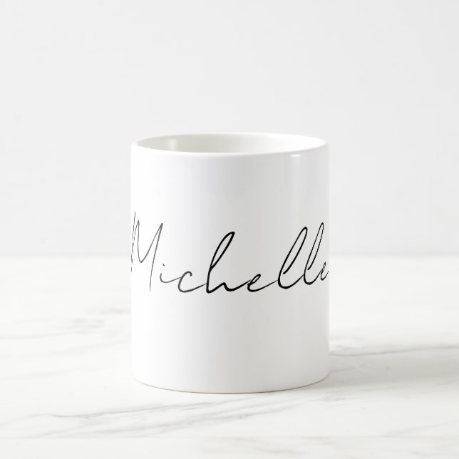 Classy Stylish Script Ihren Namen hinzufügen Kaffeetasse (Mittel)