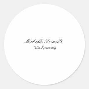 Classy Stylish Script Ihren Namen hinzufügen Runder Aufkleber