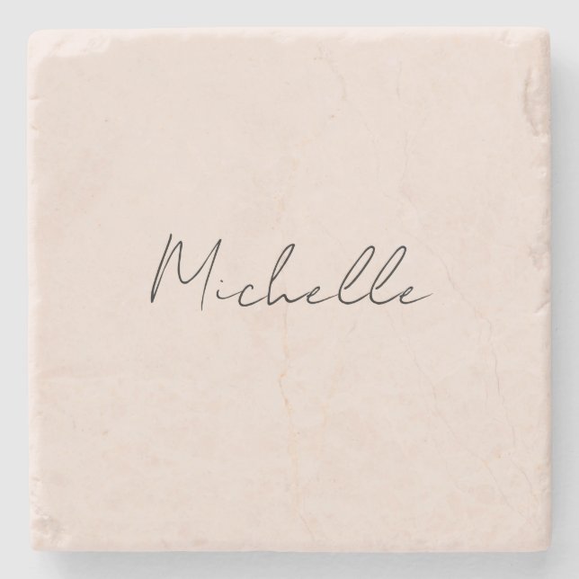 Classy Stylish Script Ihren Namen hinzufügen Steinuntersetzer (Vorderseite)