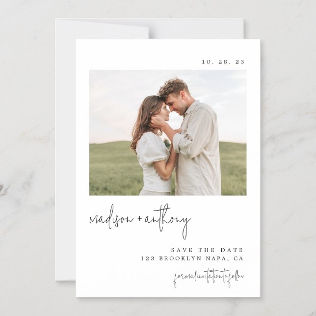 Classy Stylish Script Save the Date Magneteinladung (Vorderseite)