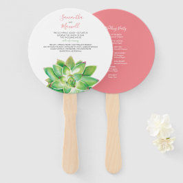 Classy Succulent Wedding Program Fan Fächer