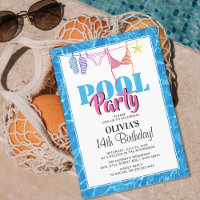 Classy Teen Pool Party | Einladung zum Geburtstag
