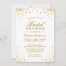 Classy Trendy Gold Confetti Dots Brautparty