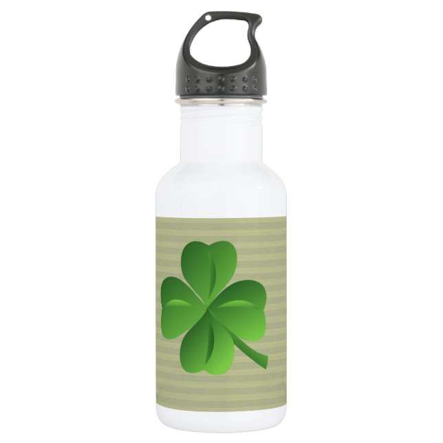 Classy Trendy Irish Lucky Kleeblatt Edelstahlflasche (Vorderseite)