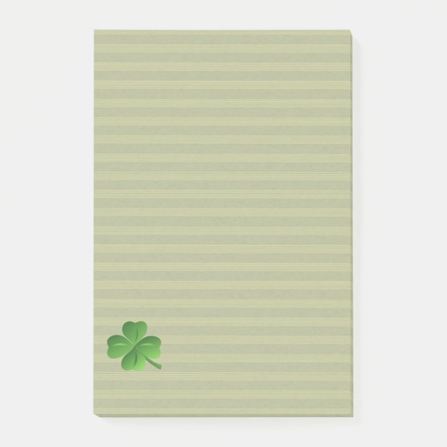 Classy Trendy Irish Lucky Kleeblatt Post-it Klebezettel (Vorderseite)