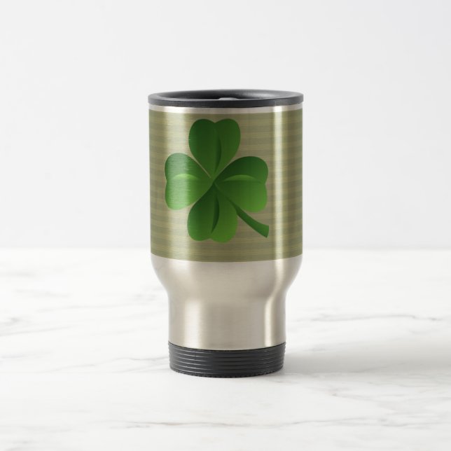 Classy Trendy Irish Lucky Kleeblatt Reisebecher (Mittel)