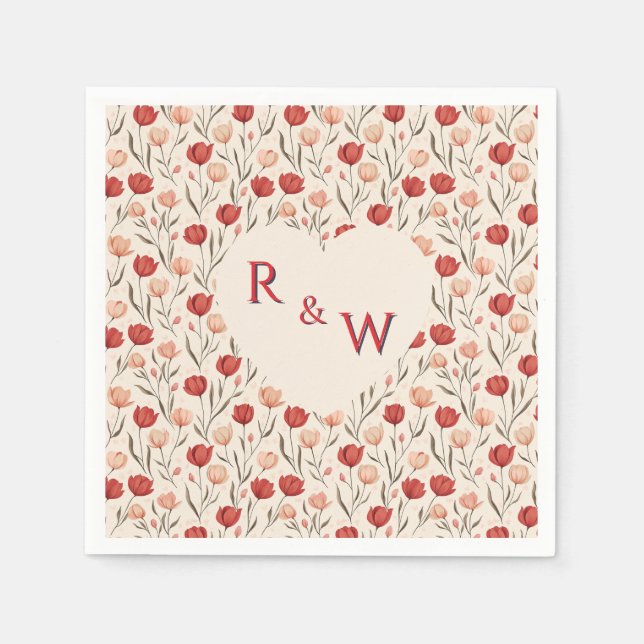 Classy Tulip Traditional Wedding Napkins Serviette (Vorderseite)