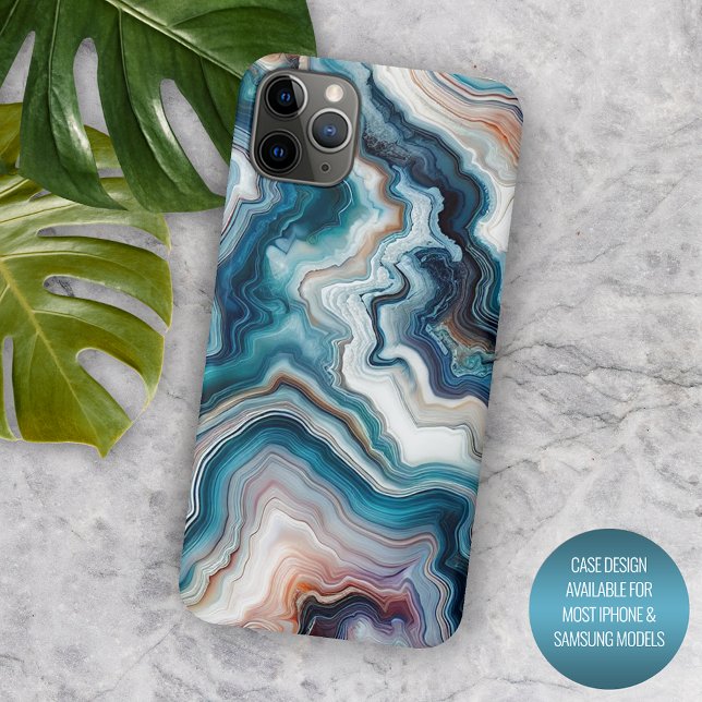 Classy Türkise Blue Lila Quartz Agate Pattern Case-Mate iPhone Hülle (Von Creator hochgeladen)