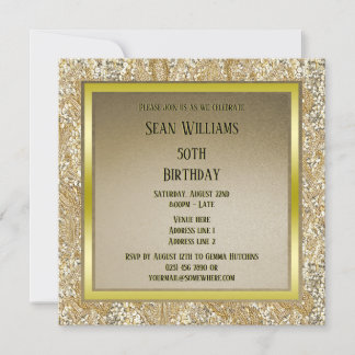 Classy Unisex Gold Birthday Einladung