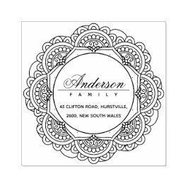 CLASSY VERZIERT CUSTOM FAMILIENNAME RÜCKSENDEADRES GUMMISTEMPEL