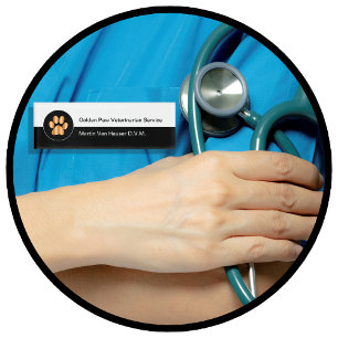 Classy Veterinarian Office ID Badges Namenschild