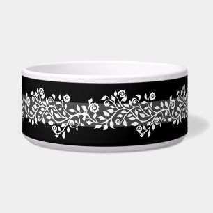 Classy Vintag Boho Floral Elegantes Schwarzes Grau Napf