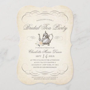 Classy Vintag Bridal Tea Party   BRAUTPARTY Einladung