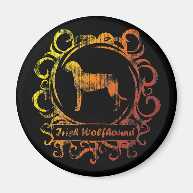 Classy Weathered Irish Wolfhound Magnet (Vorne)