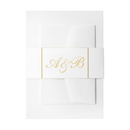 Classy Wedding Bly Band Gold Initials White