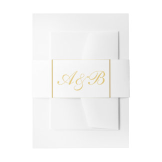 Classy Wedding Bly Band Gold Initials White