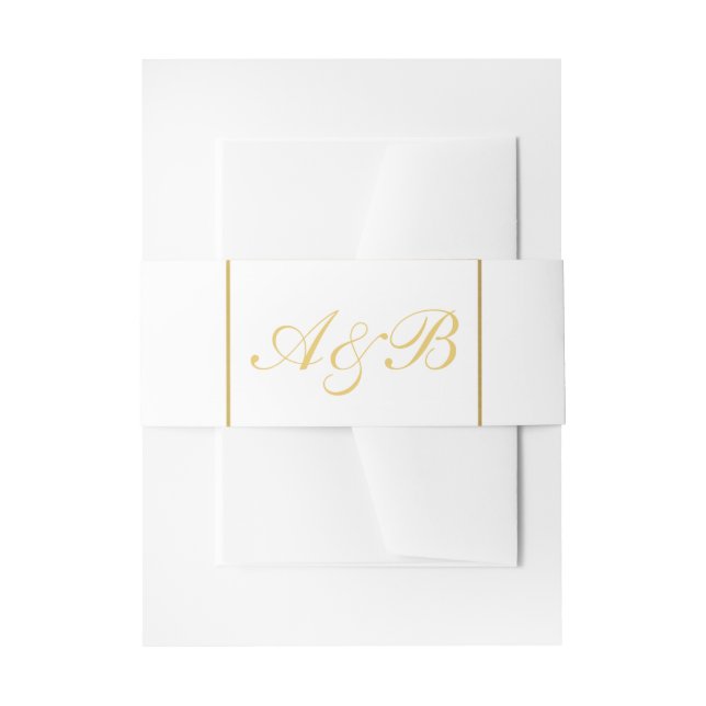 Classy Wedding Bly Band Gold Initials White (Vorderseite Beispiel)