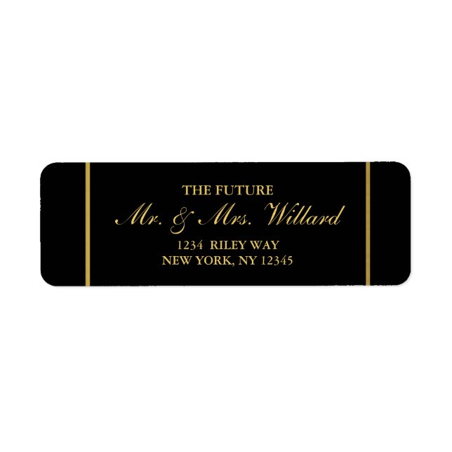 Classy Wedding Gold Foil - Schwarze Rücksendeadres (Vorne)