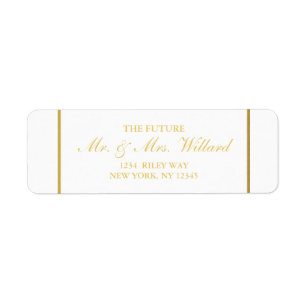 Classy Wedding Rücksendeadressen-Aufklebers Gold F