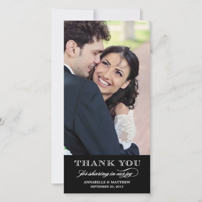 Classy Wedding Vielen Dank Foto Card Dankeskarte (Vorderseite)