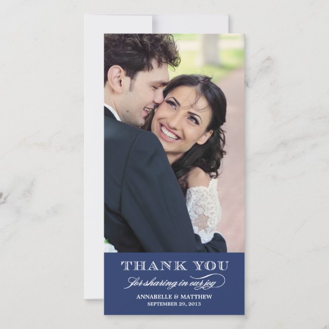 Classy Wedding Vielen Dank Foto Card Dankeskarte (Vorderseite)