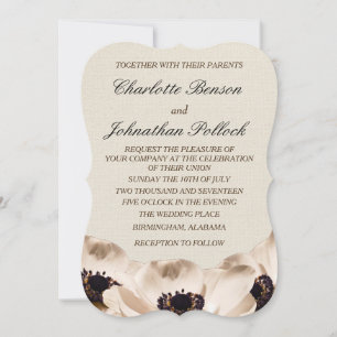Classy White Anemone Blume Hochzeit Save The Date