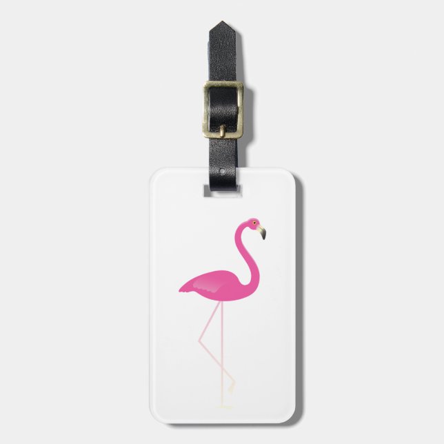 Classy White Flamingo Gepäckmarke Gepäckanhänger (Vorderseite vertikal)