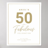 Classy White & Gold 50 & Fabulous Geburtstagsparty