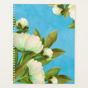 Classy White Peonies Floral Bouquet Planer