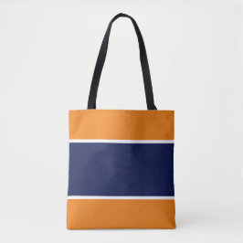 Classy Wide Navy Blue White Orange Summer Strips