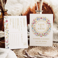 Classy Wildblume Garden Wreath Save the Date