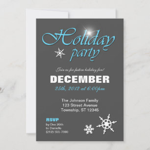 Classy Winter mit Blue Holiday Party Einladungen